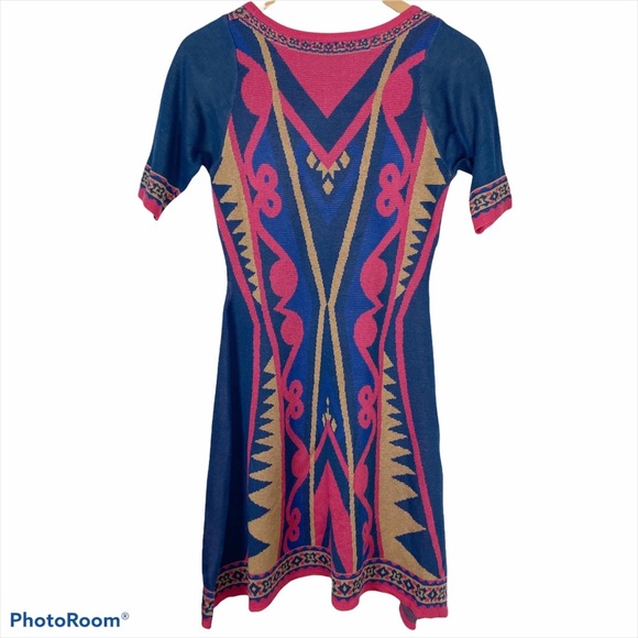 FLYING TOMATO Colorful Knit Mini Sweater Dress Med - Picture 2 of 11